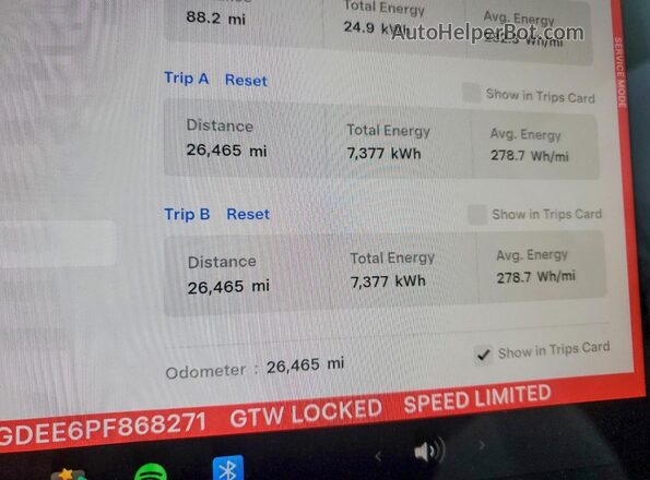 7SAYGDEE6PF868271 2023 TESLA MODEL White ხელსაწყოთა პანელის ხედი