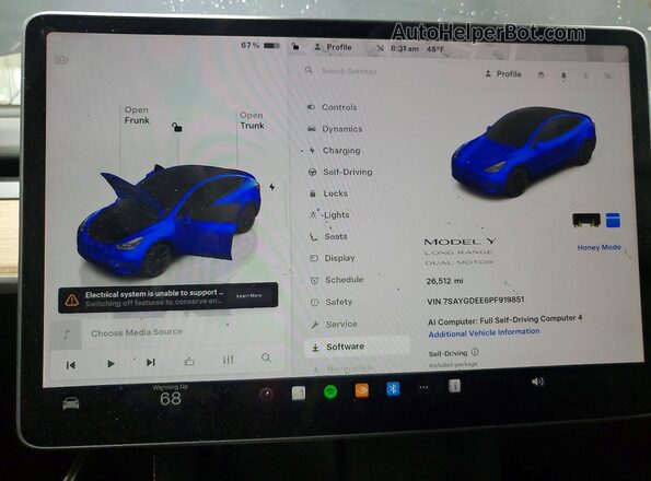 7SAYGDEE6PF919851 2023 TESLA MODEL Gray Вид щитка приладів