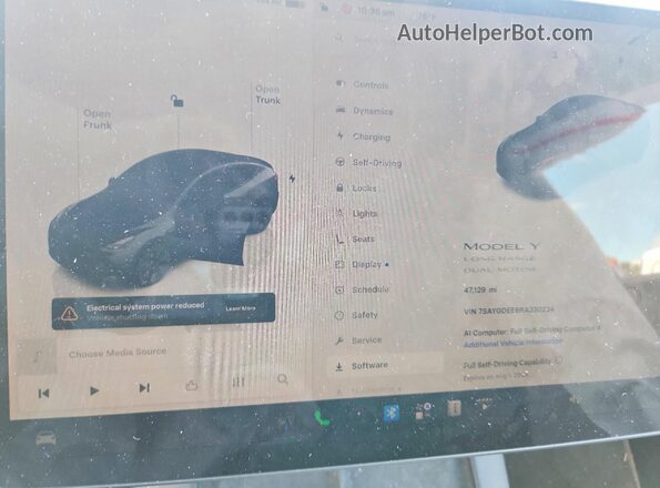 7SAYGDEE6RA330234 2024 TESLA MODEL Черный Вид щитка приборов