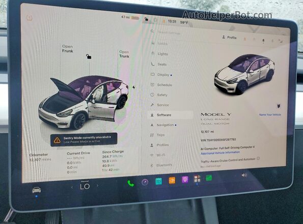 7SAYGDEE6SF297793 2025 TESLA MODEL Silver Вид щитка приладів
