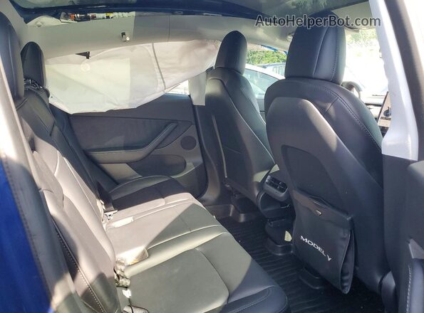 7SAYGDEE7NF344995 2022 TESLA MODEL Blue Widok tylnych siedzeń
