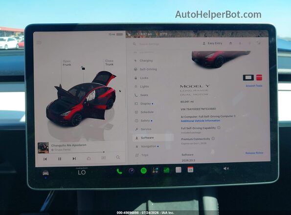 7SAYGDEE7NF533680 2022 TESLA MODEL Y Синий 