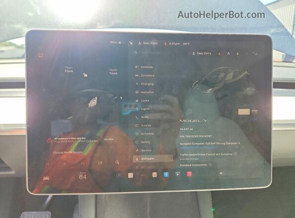 7SAYGDEE7PA141797 2023 TESLA MODEL Black Սարքավորումների վահանակի տեսք