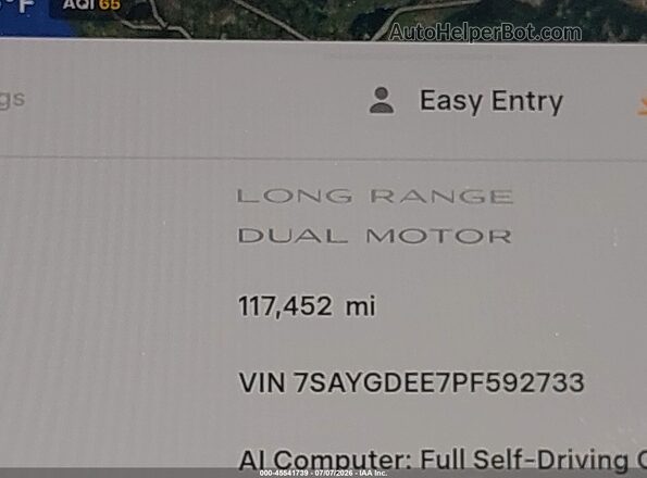 7SAYGDEE7PF592733 2023 TESLA MODEL Y Белый 