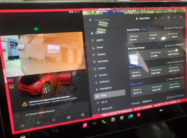 7SAYGDEE7PF668421 2023 TESLA MODEL Красный Вид щитка приборов