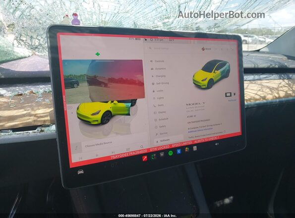 7SAYGDEE7RA284820 2024 TESLA MODEL Y Burgundy Հետևի նստատեղերի տեսք