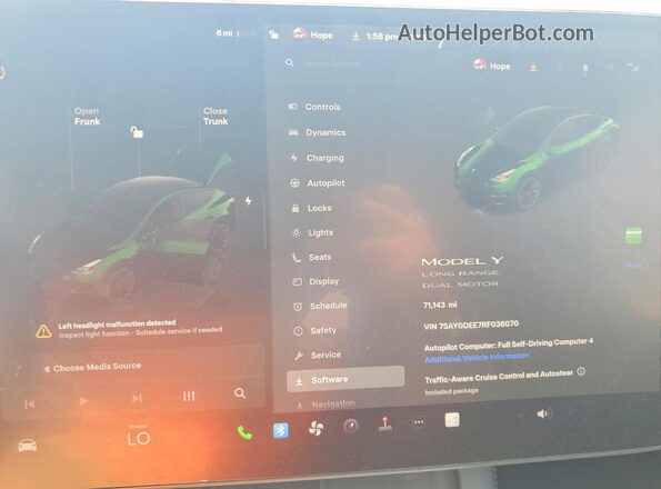 7SAYGDEE7RF036070 2024 TESLA MODEL Gray Vista del cuadro de instrumentos