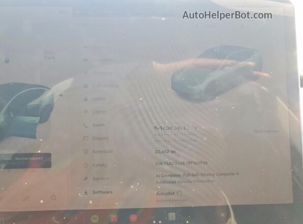 7SAYGDEE7RF193596 2024 TESLA MODEL White Вид щитка приладів