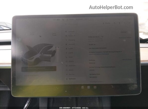 7SAYGDEE7SF292294 2025 TESLA MODEL Y Белый Вид задних сидений
