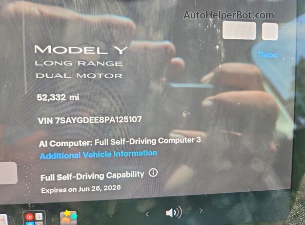 7SAYGDEE8PA125107 2023 TESLA MODEL White Instrument cluster view