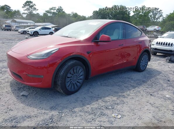 7SAYGDEE8PA176302 2023 TESLA MODEL Y Red Передня ліва чверть