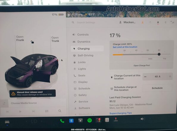 7SAYGDEE8PA200615 2023 TESLA MODEL Y Серый 