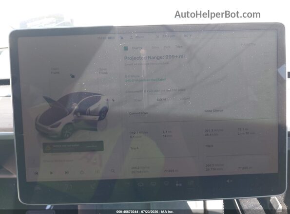 7SAYGDEE8PF809819 2023 TESLA MODEL Y White Rear seats view