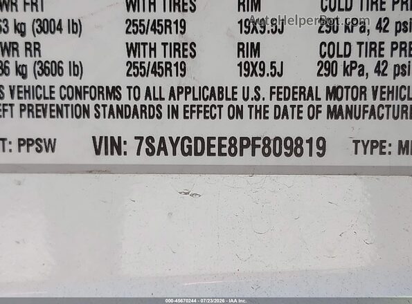 7SAYGDEE8PF809819 2023 TESLA MODEL Y White Engine compartment view