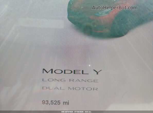7SAYGDEE8PF831951 2023 TESLA MODEL Y Red Вид задніх сидінь