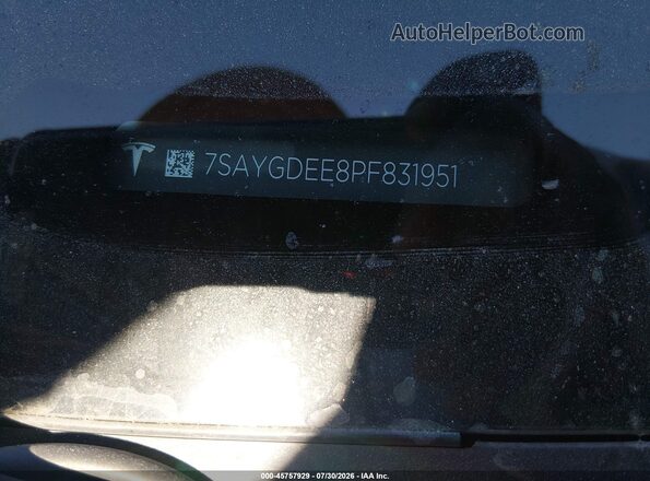 7SAYGDEE8PF831951 2023 TESLA MODEL Y Red Вид підкапотного простору