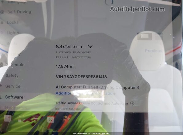 7SAYGDEE8PF861418 2023 TESLA MODEL Y Gray 