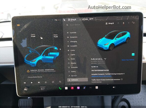7SAYGDEE8RF194384 2024 TESLA MODEL Y Черный 