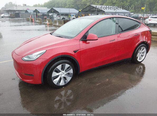 7SAYGDEE9NF451465 2022 TESLA MODEL Y Red Передня ліва чверть