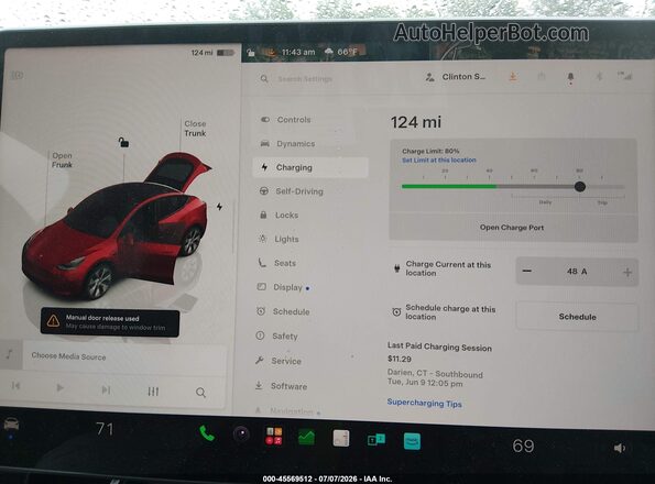 7SAYGDEE9NF451465 2022 TESLA MODEL Y Red 