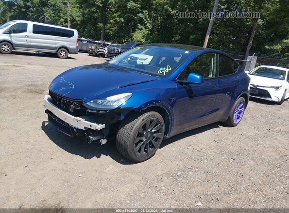7SAYGDEE9NF481792 2022 TESLA MODEL Y Blue წინა მარცხენა ხედი სამი მეოთხედიდან