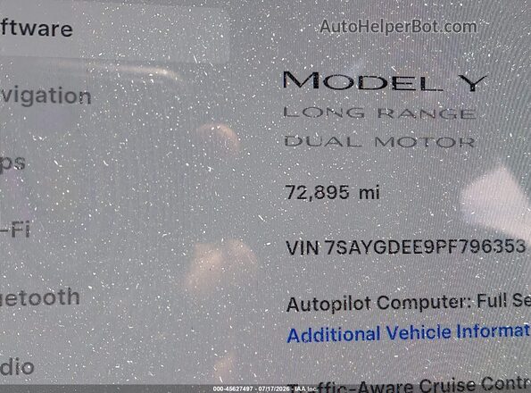 7SAYGDEE9PF796353 2023 TESLA MODEL Y Gray 