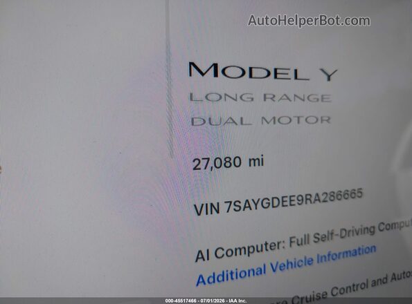 7SAYGDEE9RA286665 2024 TESLA MODEL Y Black 