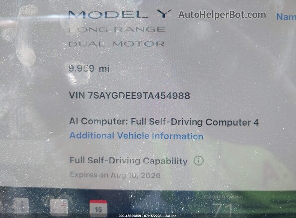 7SAYGDEE9TA454988 2026 TESLA MODEL Y Gray 