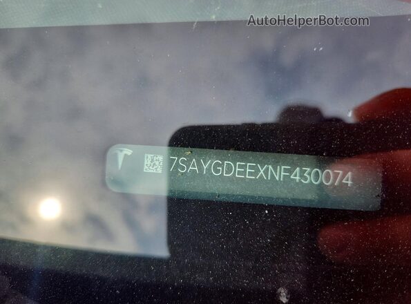 7SAYGDEEXNF430074 2022 TESLA MODEL Blue Engine compartment view