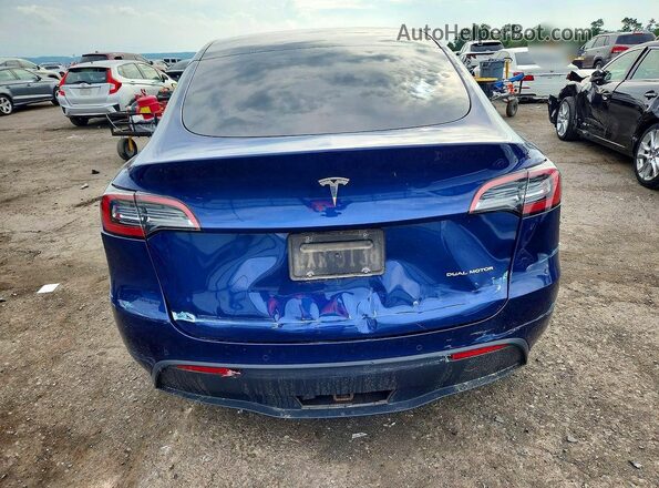 7SAYGDEEXNF430074 2022 TESLA MODEL Blue Rear view