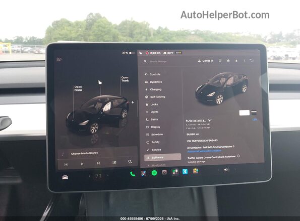 7SAYGDEEXNF565443 2022 TESLA MODEL Y Black 
