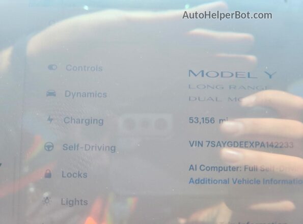 7SAYGDEEXPA142233 2023 TESLA MODEL Синий Вид щитка приборов