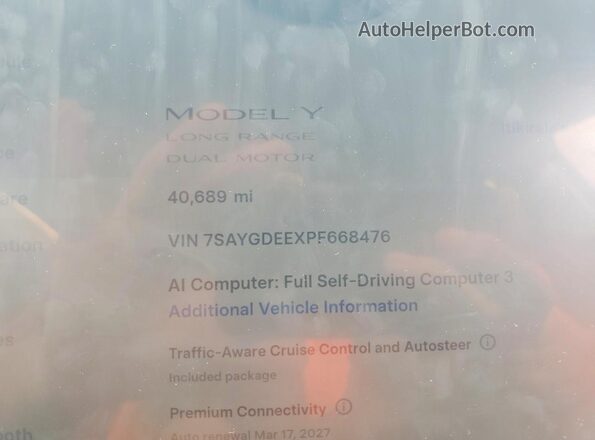 7SAYGDEEXPF668476 2023 TESLA MODEL Gray ხელსაწყოთა პანელის ხედი