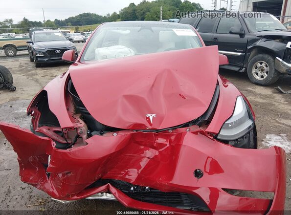 7SAYGDEEXPF865275 2023 TESLA MODEL Y Red Widok zestawu wskaźników
