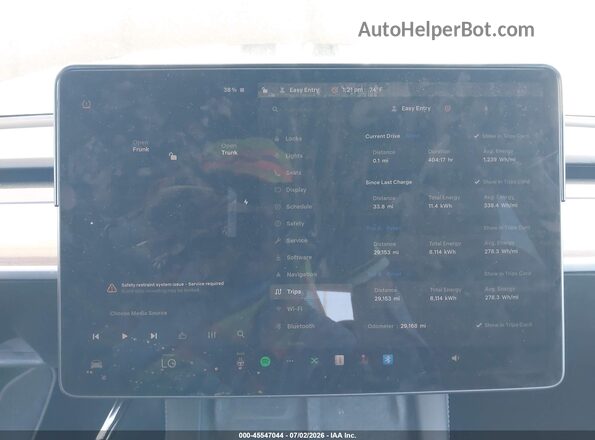 7SAYGDEEXPF883291 2023 TESLA MODEL Y Black უკანა სავარძლების ხედი