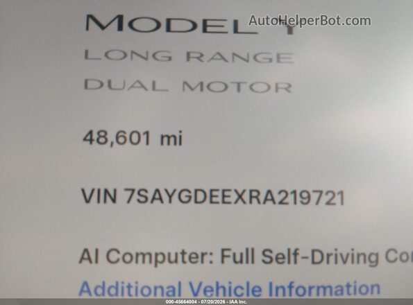 7SAYGDEEXRA219721 2024 TESLA MODEL Y White 