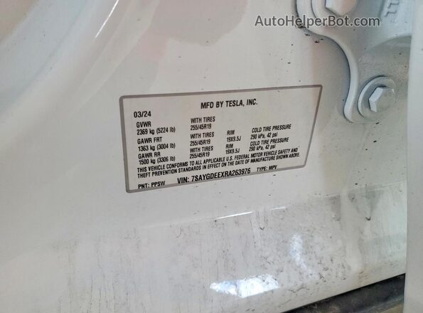 7SAYGDEEXRA263976 2024 TESLA MODEL Белый Вид подкапотного пространства