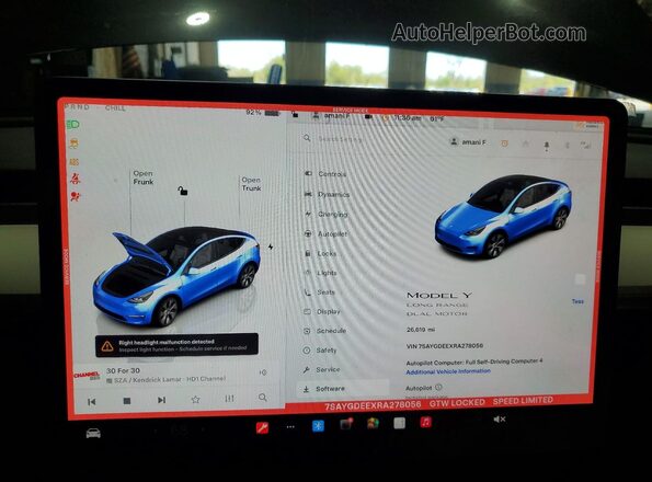 7SAYGDEEXRA278056 2024 TESLA MODEL Gray Вид щитка приладів