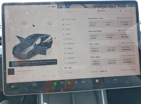 7SAYGDEEXTA382585 2026 TESLA MODEL Gray Instrument cluster view