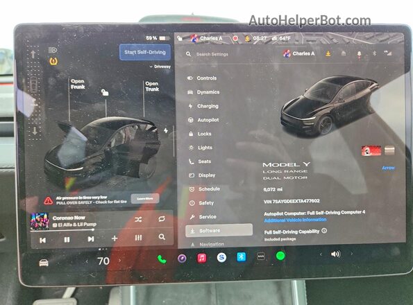 7SAYGDEEXTA477602 2026 TESLA MODEL Black Widok zestawu wskaźników