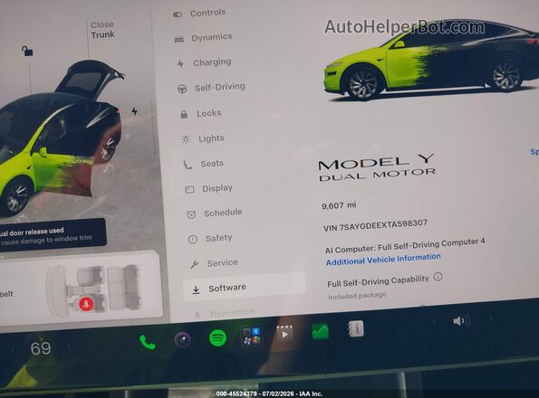 7SAYGDEEXTA598307 2026 TESLA MODEL Y Black Vista de los asientos traseros