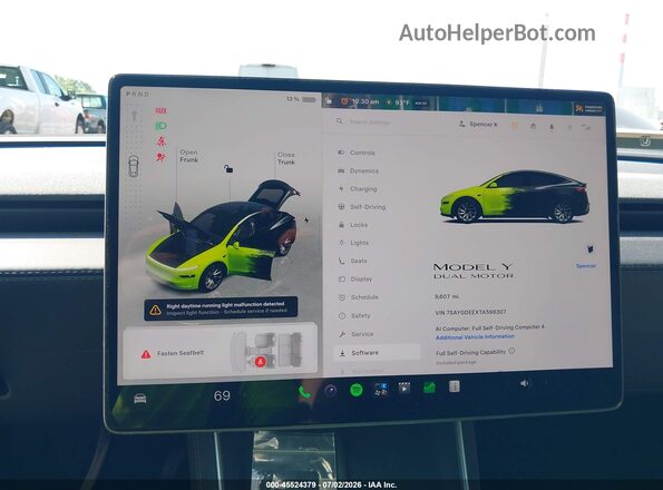 7SAYGDEEXTA598307 2026 TESLA MODEL Y Black 
