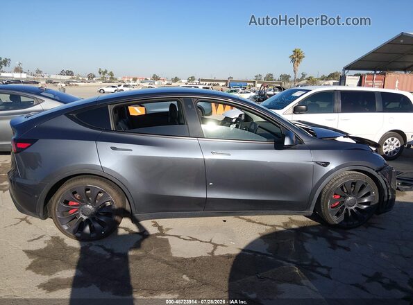 7SAYGDEF0NF404365 2022 TESLA MODEL Y Gray Widok zestawu wskaźników