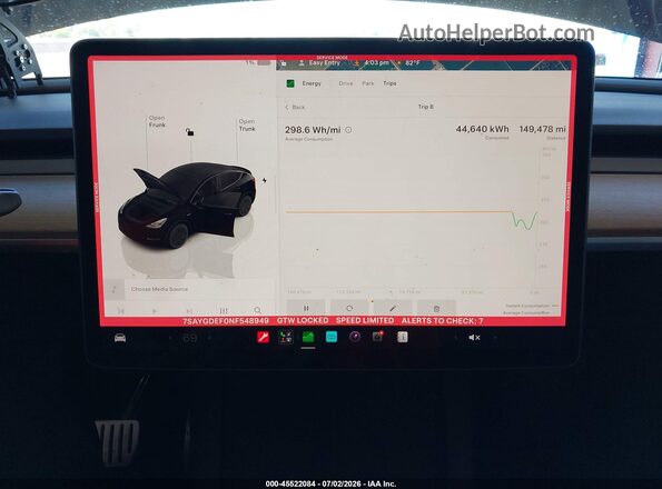 7SAYGDEF0NF548949 2022 TESLA MODEL Y Black 