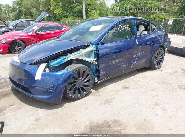 7SAYGDEF1NF562617 2022 TESLA MODEL Y Blue Front left