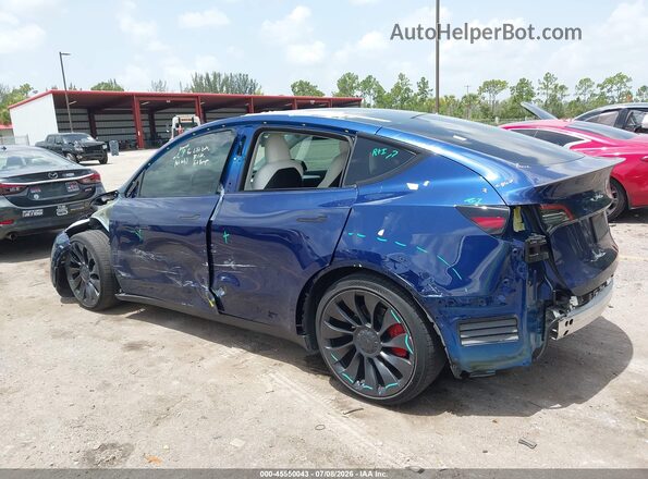 7SAYGDEF1NF562617 2022 TESLA MODEL Y Blue Rear left