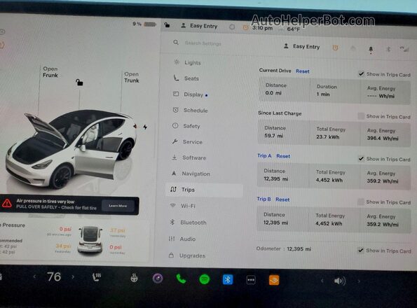 7SAYGDEF1RF042987 2024 TESLA MODEL Белый Вид щитка приборов