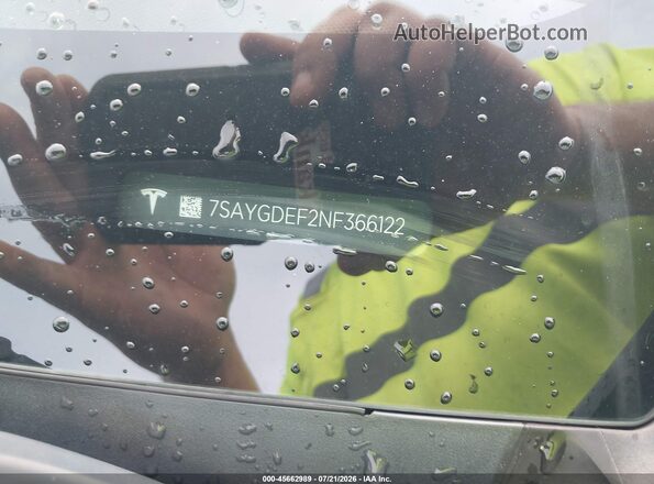 7SAYGDEF2NF366122 2022 TESLA MODEL Y Серый Вид подкапотного пространства