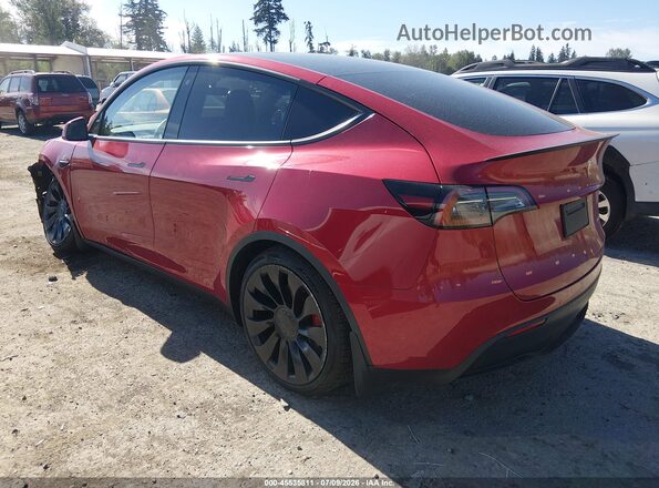 7SAYGDEF2NF455480 2022 TESLA MODEL Y Red Задня ліва чверть
