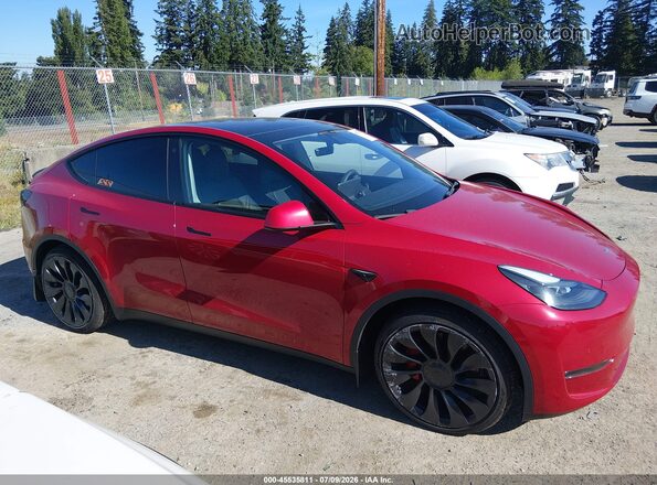 7SAYGDEF2NF455480 2022 TESLA MODEL Y Red Вид задньої частини салону